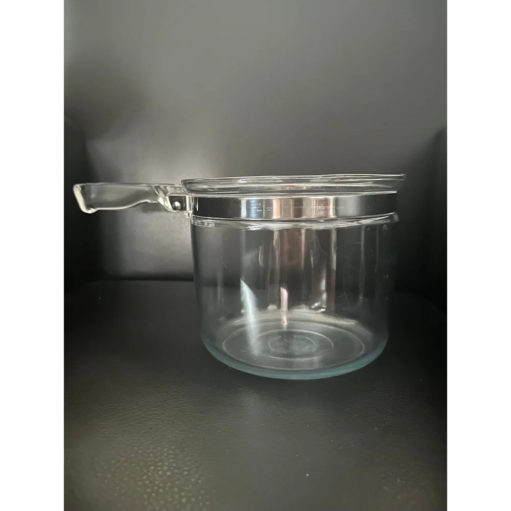 Vintage Pyrex Clear Glass Flameware Inner Pot 1.5 Qt Cookware 12